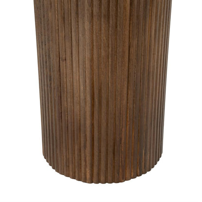 Bureau Mees bruin mangohout, detail van het materiaal