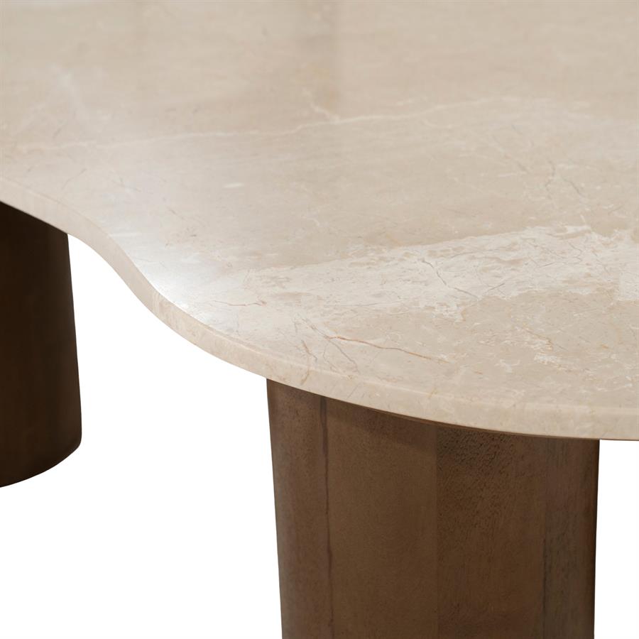 Salontafel Kengi naturel mangohout, detail van het materiaal