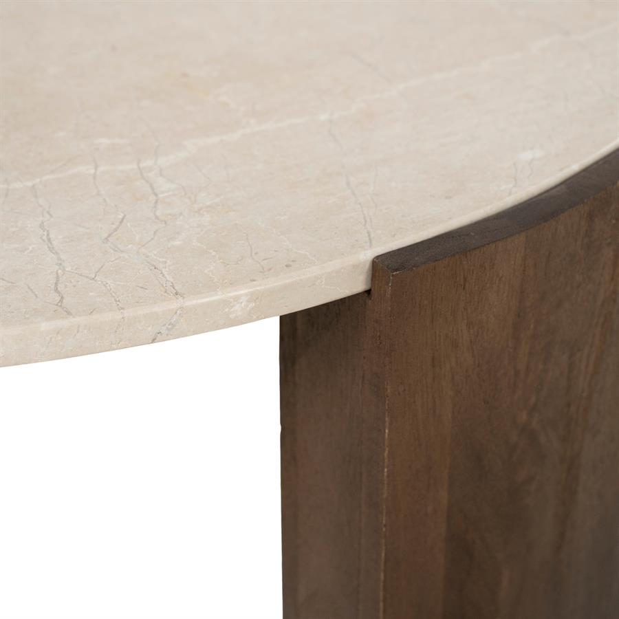 Salontafel Joan naturel mangohout, detail van het materiaal
