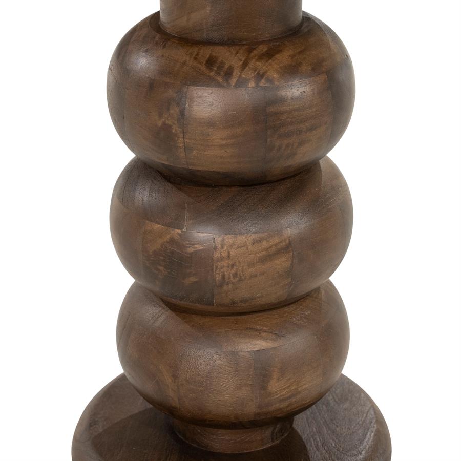 Bijzettafel Zoran bruin mangohout, detail van het materiaal