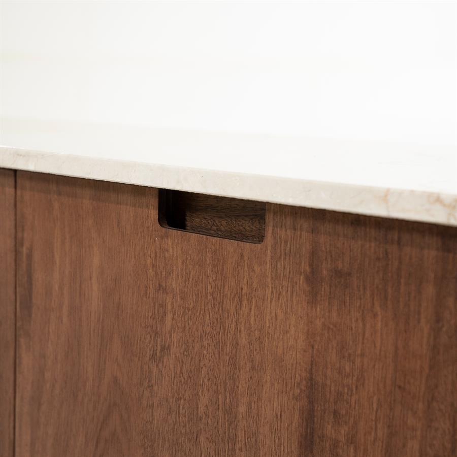 TV-meubel Vigo bruin mangohout 200 cm, detail van het materiaal
