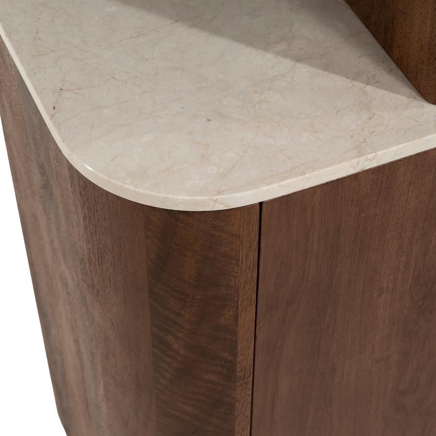 Opbergkast Vigo bruin mangohout 110 x 220 cm, detail van het materiaal