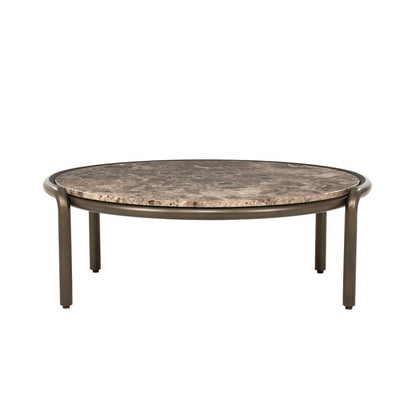 Salontafel Silke bruin ijzer 83 x 86 x 30 cm, vooraanzicht op witte achtergrond