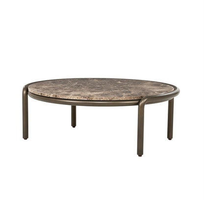 Salontafel Silke bruin ijzer 83 x 86 x 30 cm, schuin vooraanzicht op witte achtergrond