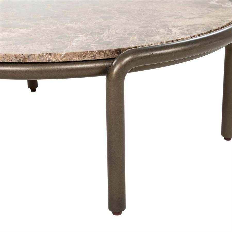 Salontafel Silke bruin ijzer 83 x 86 x 30 cm, detail van het materiaal