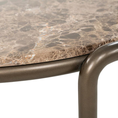 Salontafel Silke bruin ijzer 83 x 86 x 30 cm, detail van het materiaal