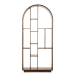 Opbergkast Vajen bruin mangohout, vooraanzicht op witte achtergrond