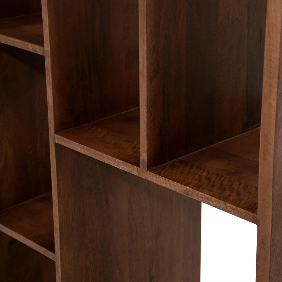 Opbergkast Vajen bruin mangohout, detail van het materiaal