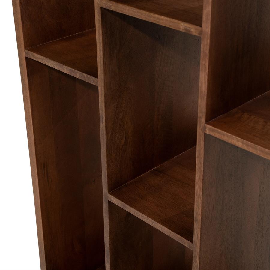 Opbergkast Vajen bruin mangohout, detail van het materiaal