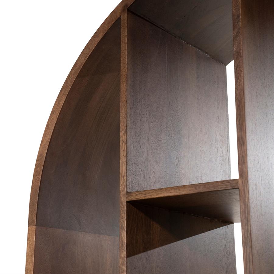 Opbergkast Vajen bruin mangohout, detail van het materiaal