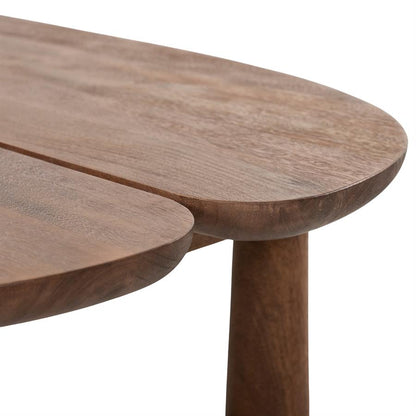 Salontafel Nero bruin mangohout, detail van het materiaal