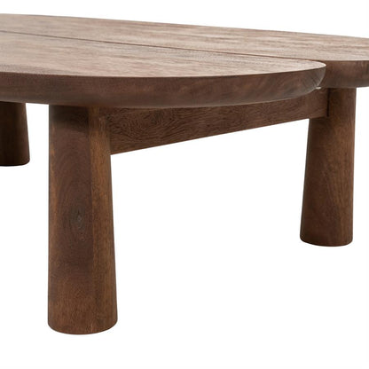 Salontafel Nero bruin mangohout, detail van het materiaal