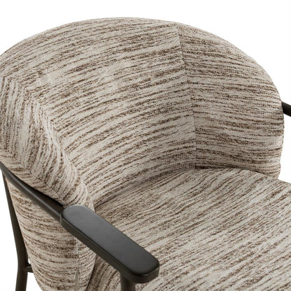 Fauteuil Myla bruin metaal, detail van het materiaal