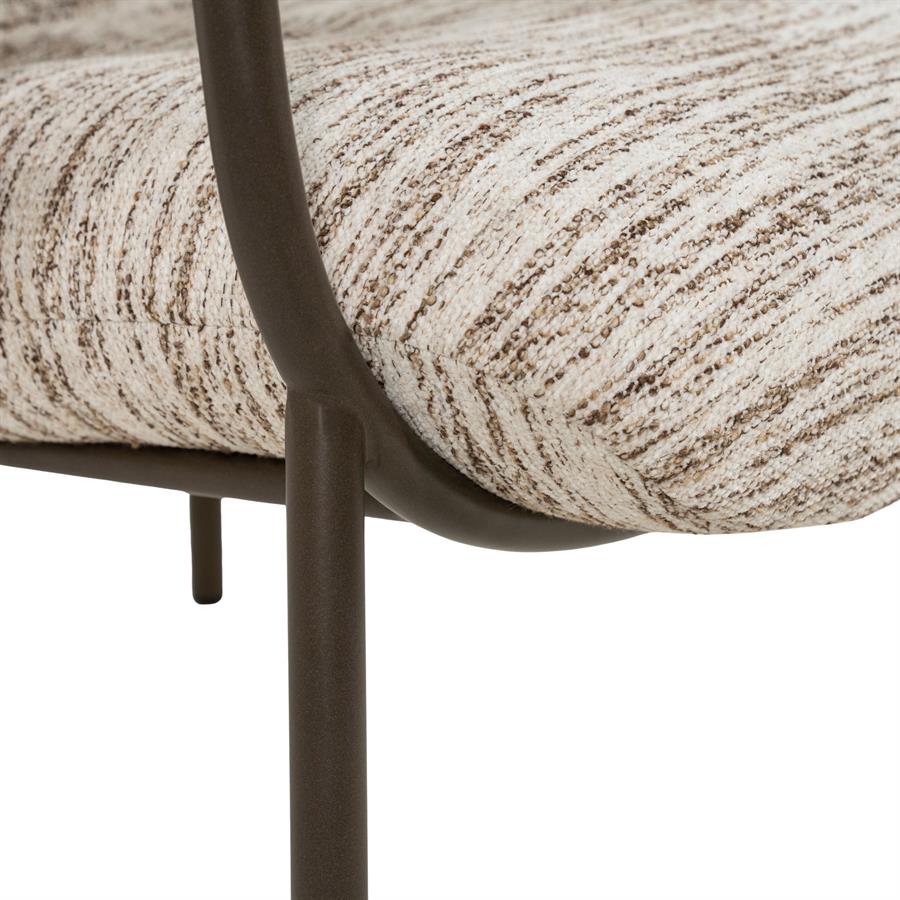 Fauteuil Myla bruin metaal