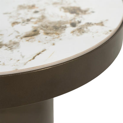 Salontafel Danilo bruin metaal, detail van het materiaal