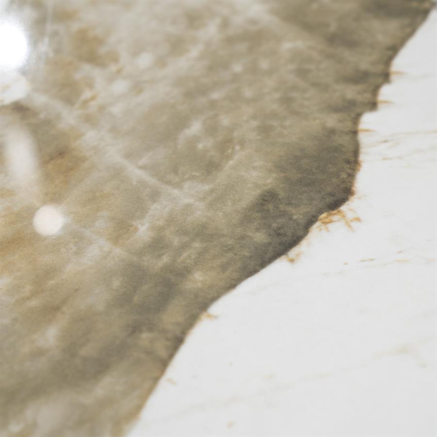 Salontafel Danilo bruin metaal, detail van het materiaal