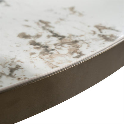 Eettafel Gino bruin metaal, detail van het materiaal