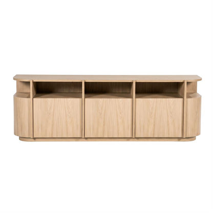 TV meubel Oslo naturel, 182 cm, vooraanzicht op witte achtergrond