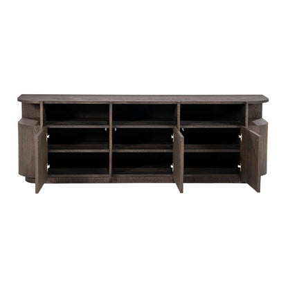 TV meubel Oslo donkerbruin, 182 cm, vooraanzicht op witte achtergrond