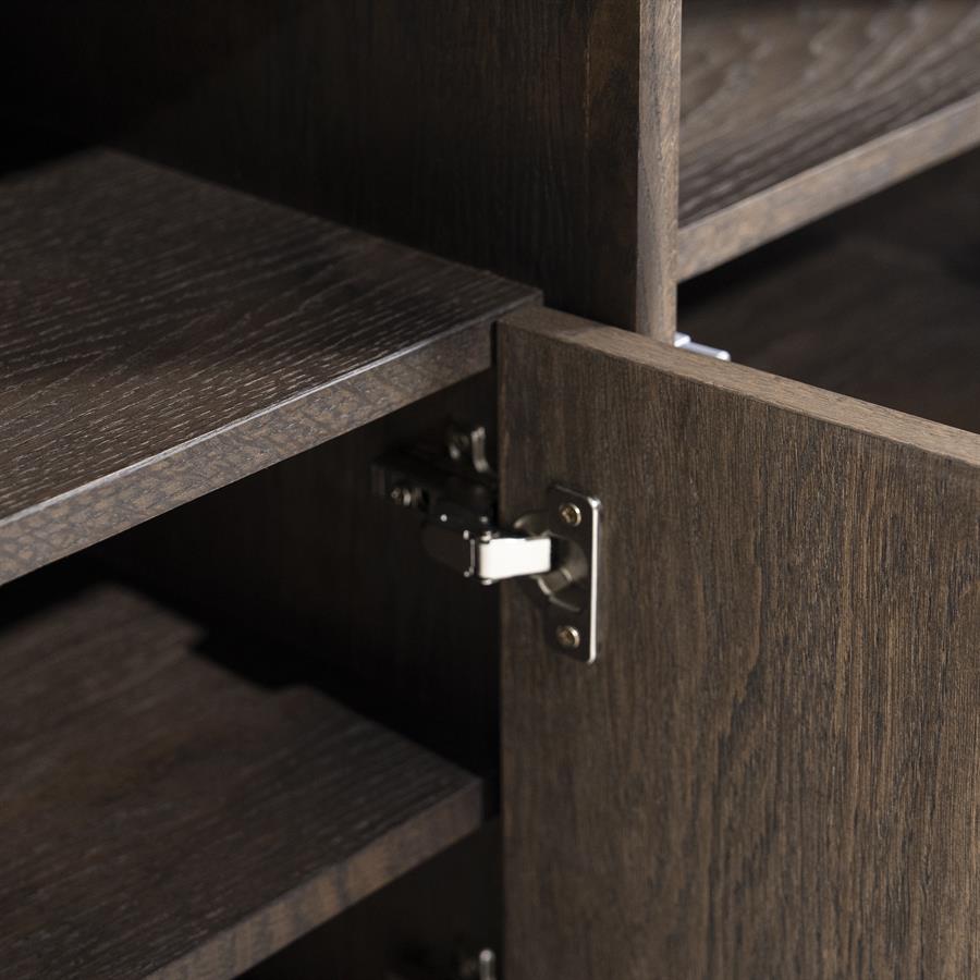 TV meubel Oslo donkerbruin, 182 cm, detail van het materiaal