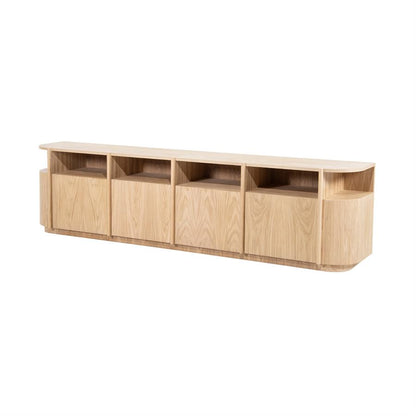 TV meubel Oslo naturel, 230 cm, zijaanzicht op witte achtergrond