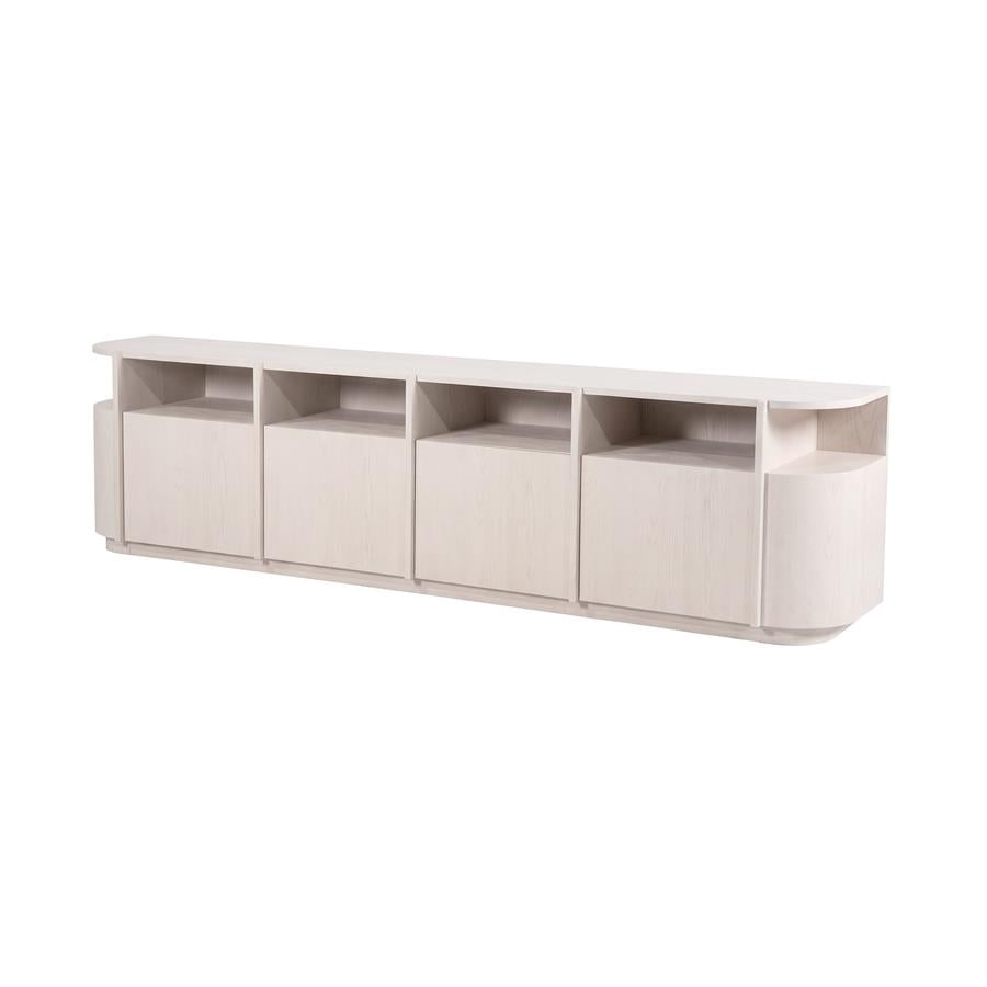 TV meubel Oslo taupe, 230 cm, zijaanzicht op witte achtergrond