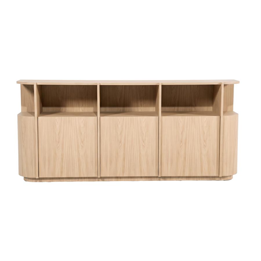 Dressoir Oslo naturel eikenhout, vooraanzicht op witte achtergrond