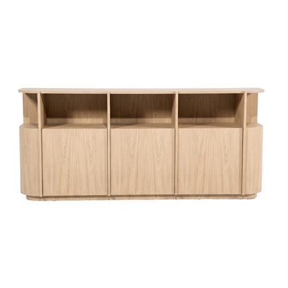 Dressoir Oslo naturel eikenhout, vooraanzicht op witte achtergrond