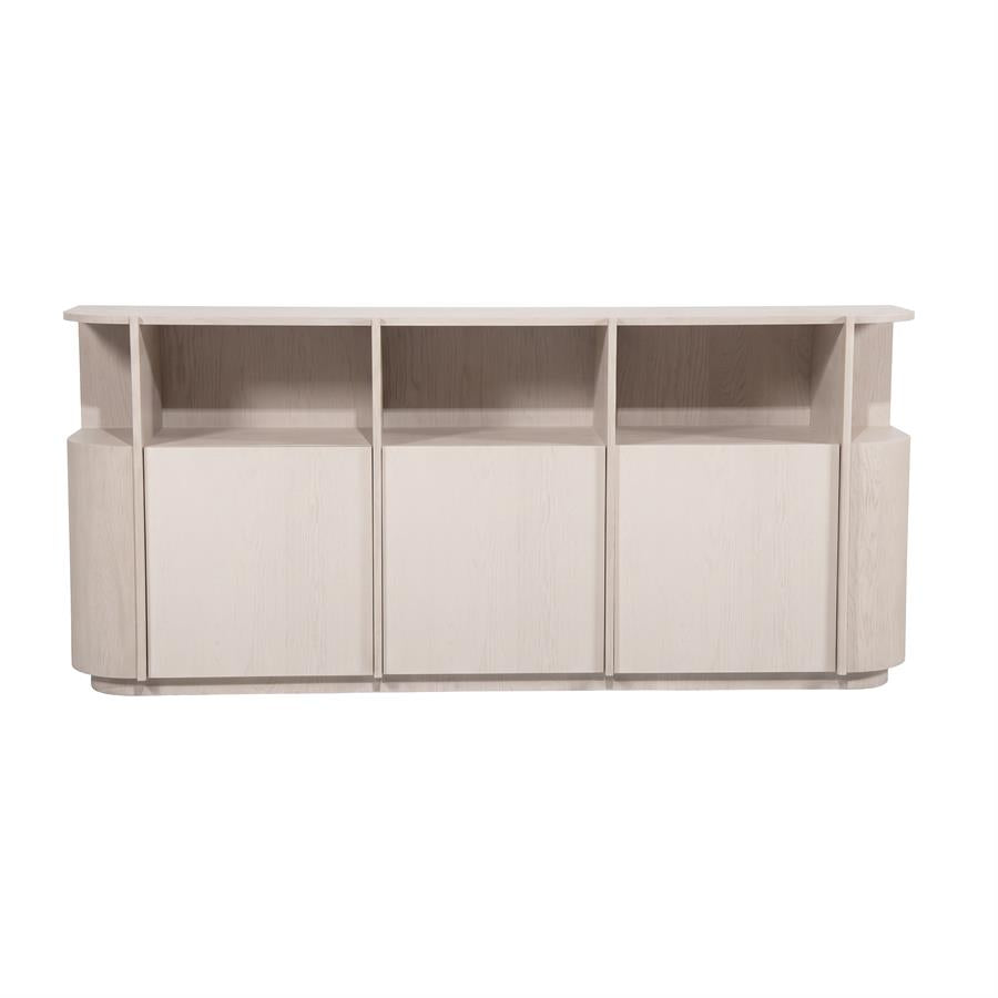 Dressoir Oslo taupe eikenhout, vooraanzicht op witte achtergrond