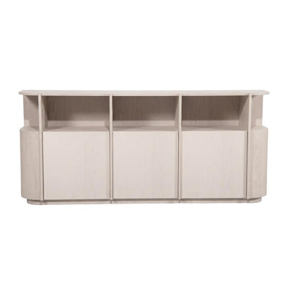 Dressoir Oslo taupe eikenhout, vooraanzicht op witte achtergrond