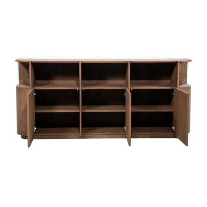 Dressoir Oslo bruin eikenhout, vooraanzicht op witte achtergrond