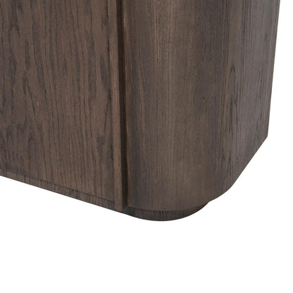 Kabinet Oslo donkerbruin eikenhout, detail van het materiaal
