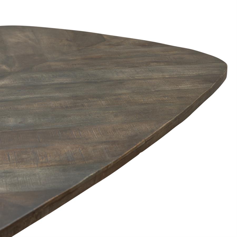Eettafel Silvi bruin mangohout, detail van het materiaal