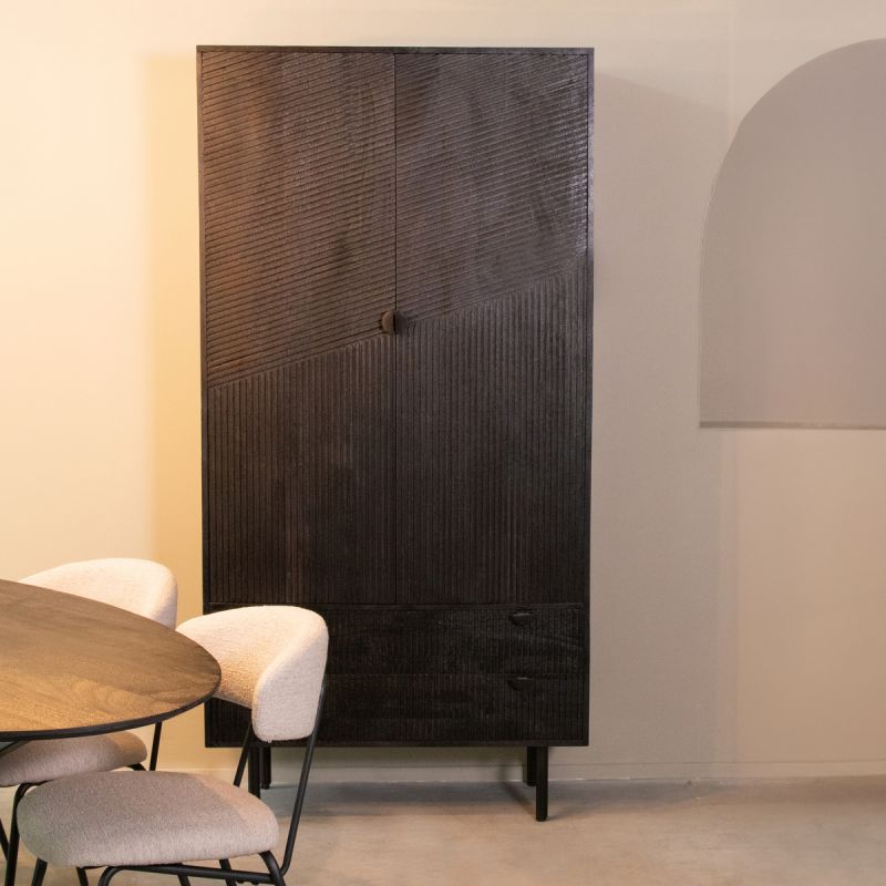 Opbergkast Cotia | Zwart Mangohout