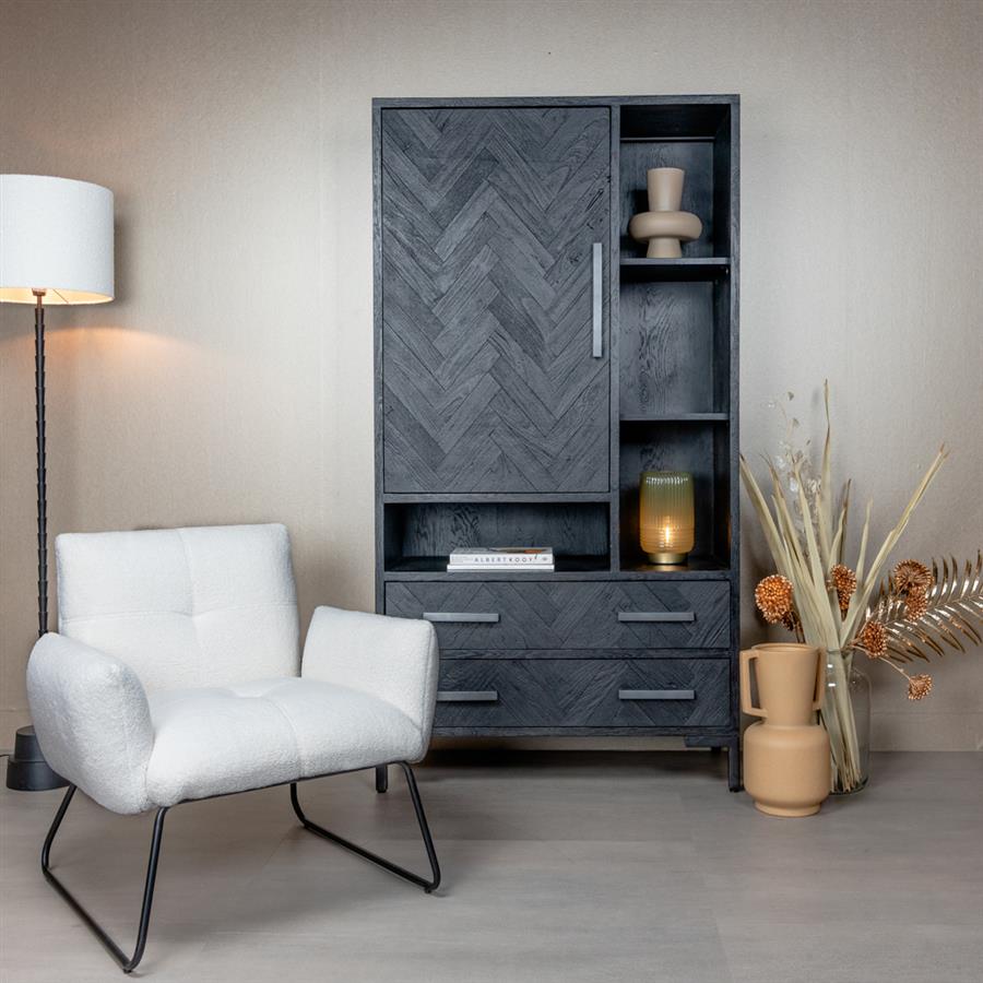 Fauteuil Dante teddy wit magazijn leegverkoop in een interieur