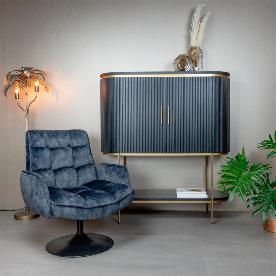 Draaibare Fauteuil Tropea | Velvet Donkergrijs