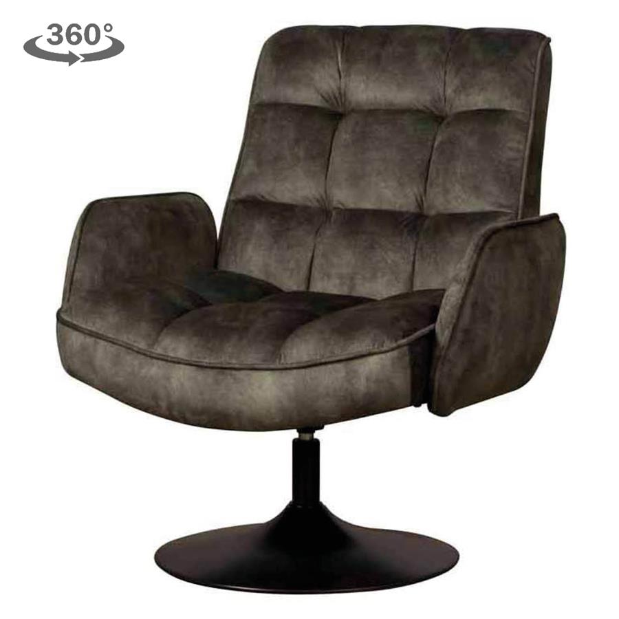 Draaibare Fauteuil Tropea | Velvet Donkergroen — Vooraanzicht - witfoto