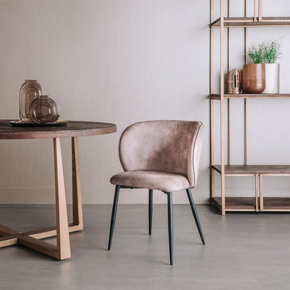 Eetkamerstoel Perano | Beige — Zijaanzicht - sfeer