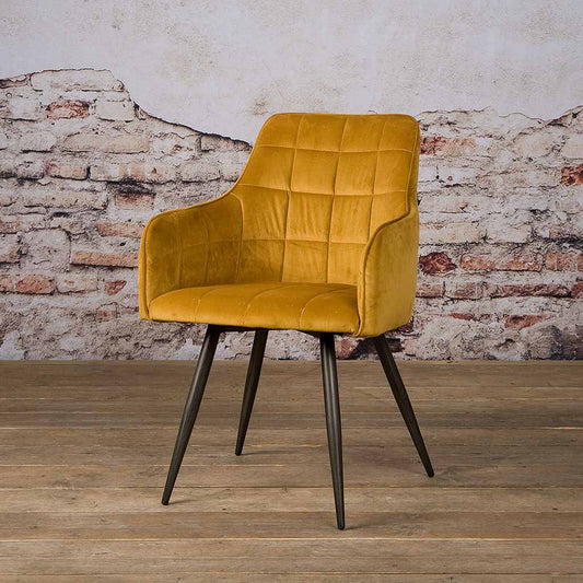 Eetkamerstoel Silva | Velvet Geel