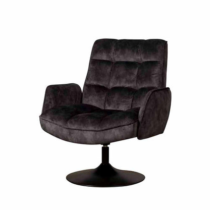 Draaibare Fauteuil Tropea | Velvet Donkergrijs