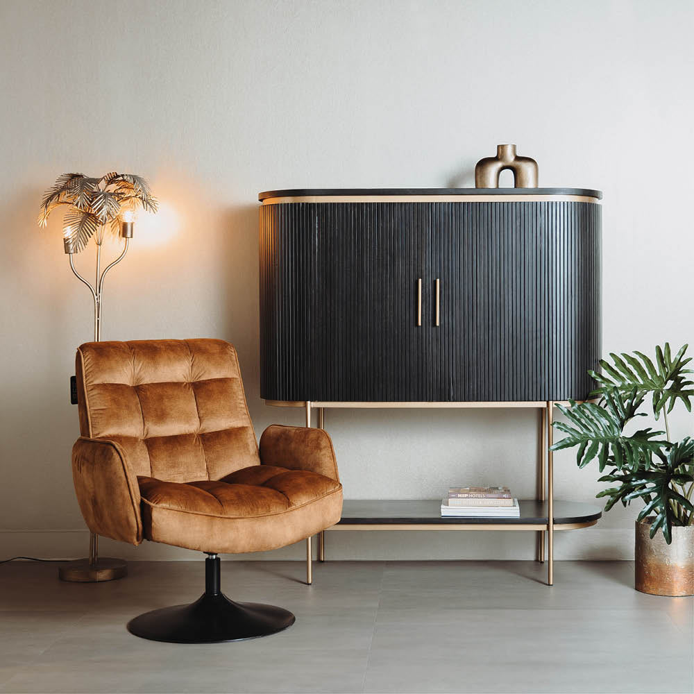 Draaifauteuil Tropea | Velvet Okergeel