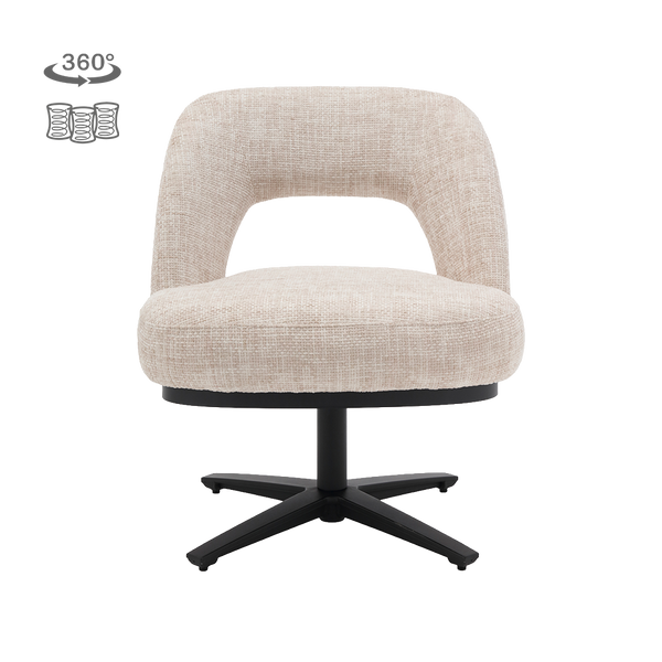 Eetkamerstoel Caldes | Beige Stof — Vooraanzicht - witfoto