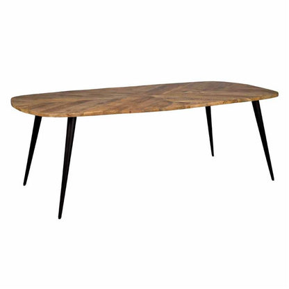 Eettafel Giovanni | Deens Ovaal | Naturel Mangohout — Zijaanzicht - witfoto