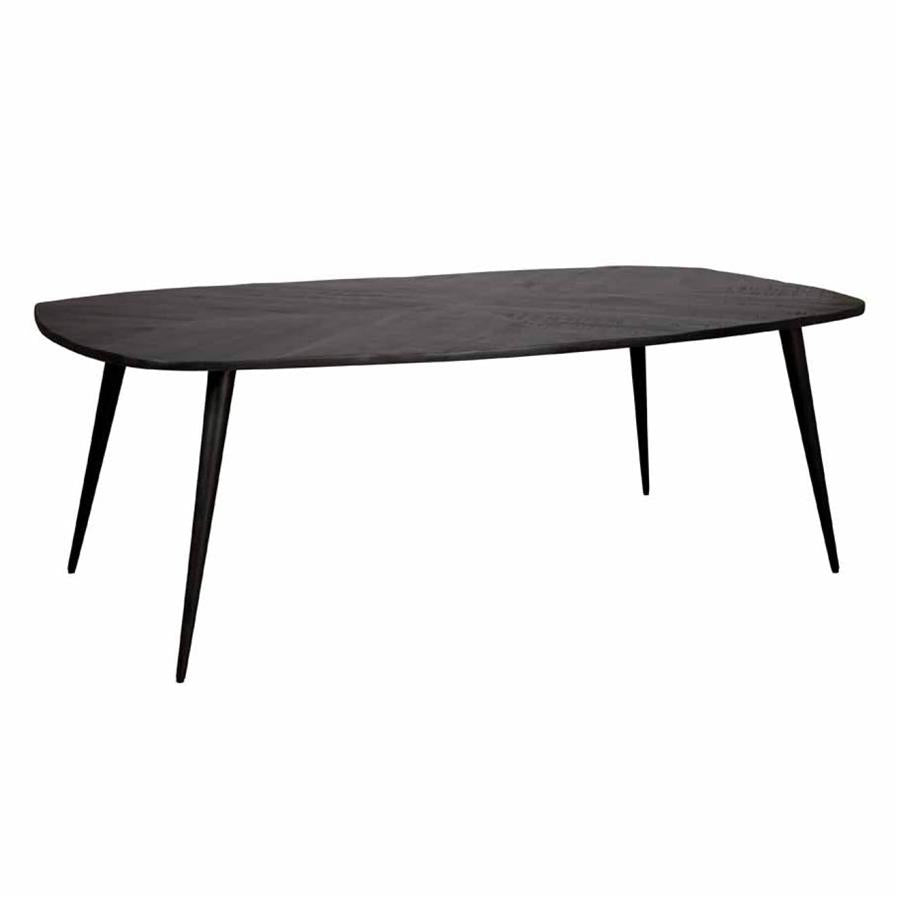 Eettafel Giovanni | Deens Ovaal | Zwart Mangohout — Zijaanzicht - witfoto