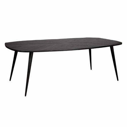 Eettafel Giovanni | Deens Ovaal | Zwart Mangohout — Zijaanzicht - witfoto