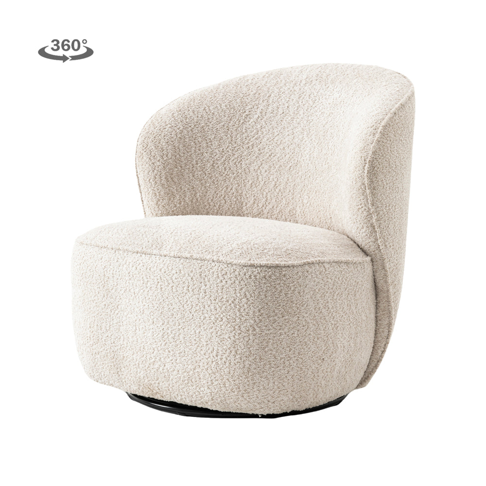 Draaifauteuil Belvi | Crème Stof