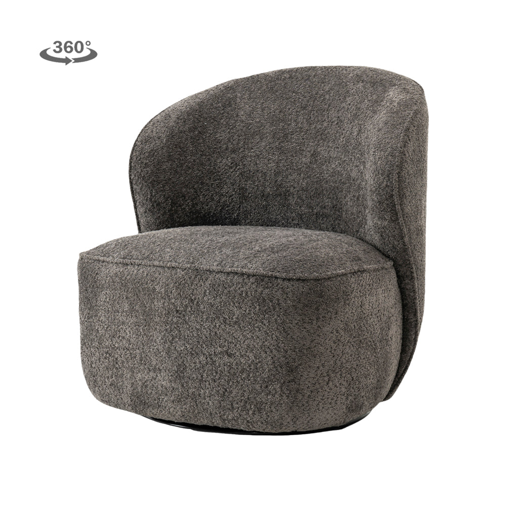 Draaifauteuil Belvi | Donkergrijze Stof