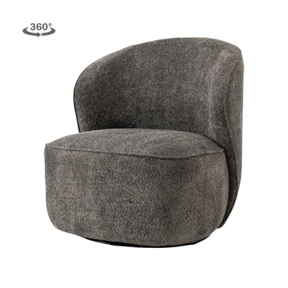 Draaifauteuil Belvi | Donkergrijze Stof