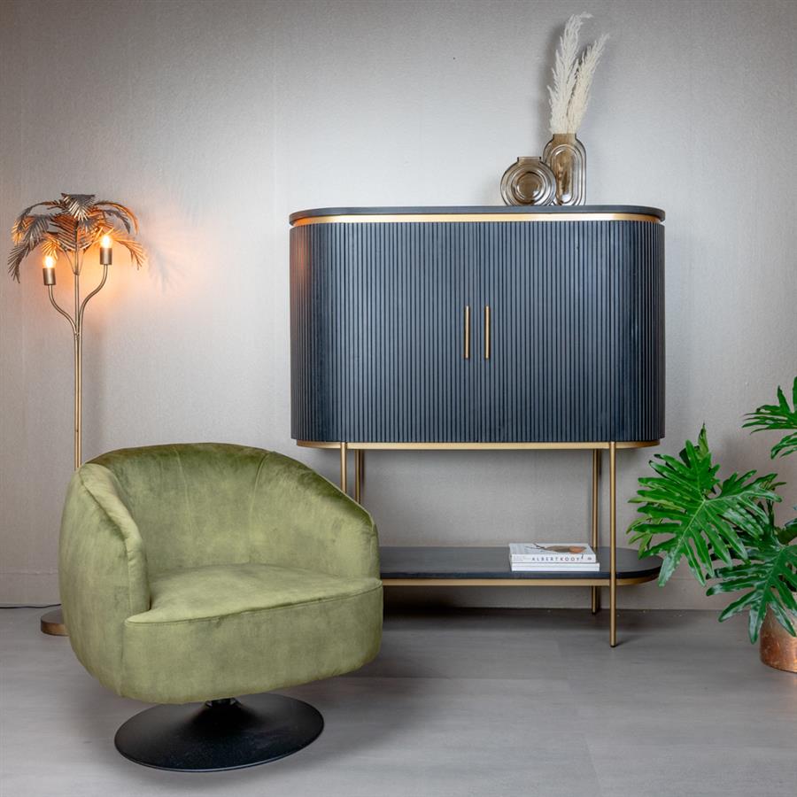 Draaifauteuil Barga | Velvet Groen — Algemene Sfeerfoto