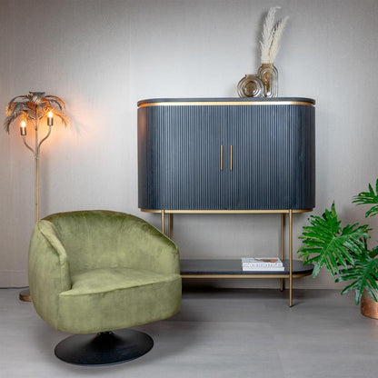 Draaifauteuil Barga | Velvet Groen — Algemene Sfeerfoto